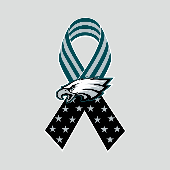 Philadelphia Eagles Ribbon American Flag logo iron on paper